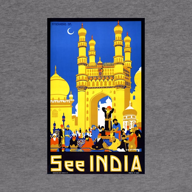 Vintage Travel Poster See India Hyderabad by vintagetreasure